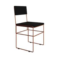 Mesa Jantar Industrial Trama 1,40x0,80m Amêndoa Com 4 Cadeiras Estofadas Vitória Cobre E Preta Marrom - 5