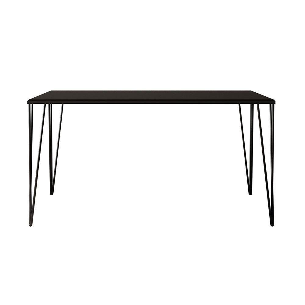 Mesa De Jantar Elen Retangular Tampo De Madeira 140x80cm Preto - 3