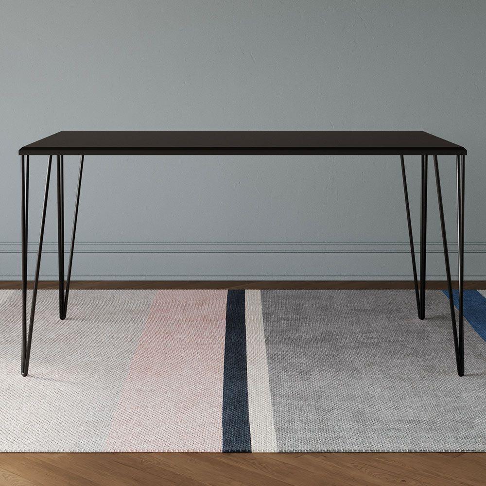 Mesa De Jantar Elen Retangular Tampo De Madeira 140x80cm Preto - 4