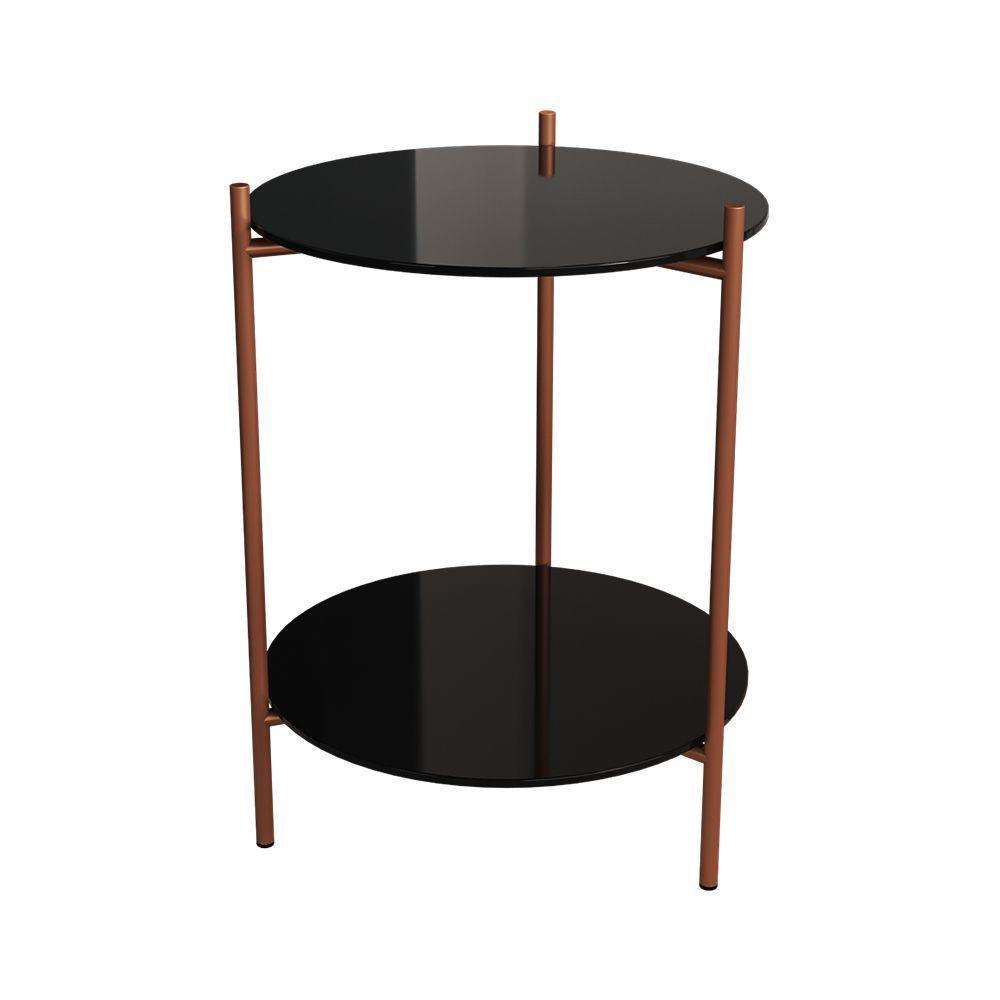 Mesa Lateral Industrial Premium Marbella Cobre Com Preto - 3
