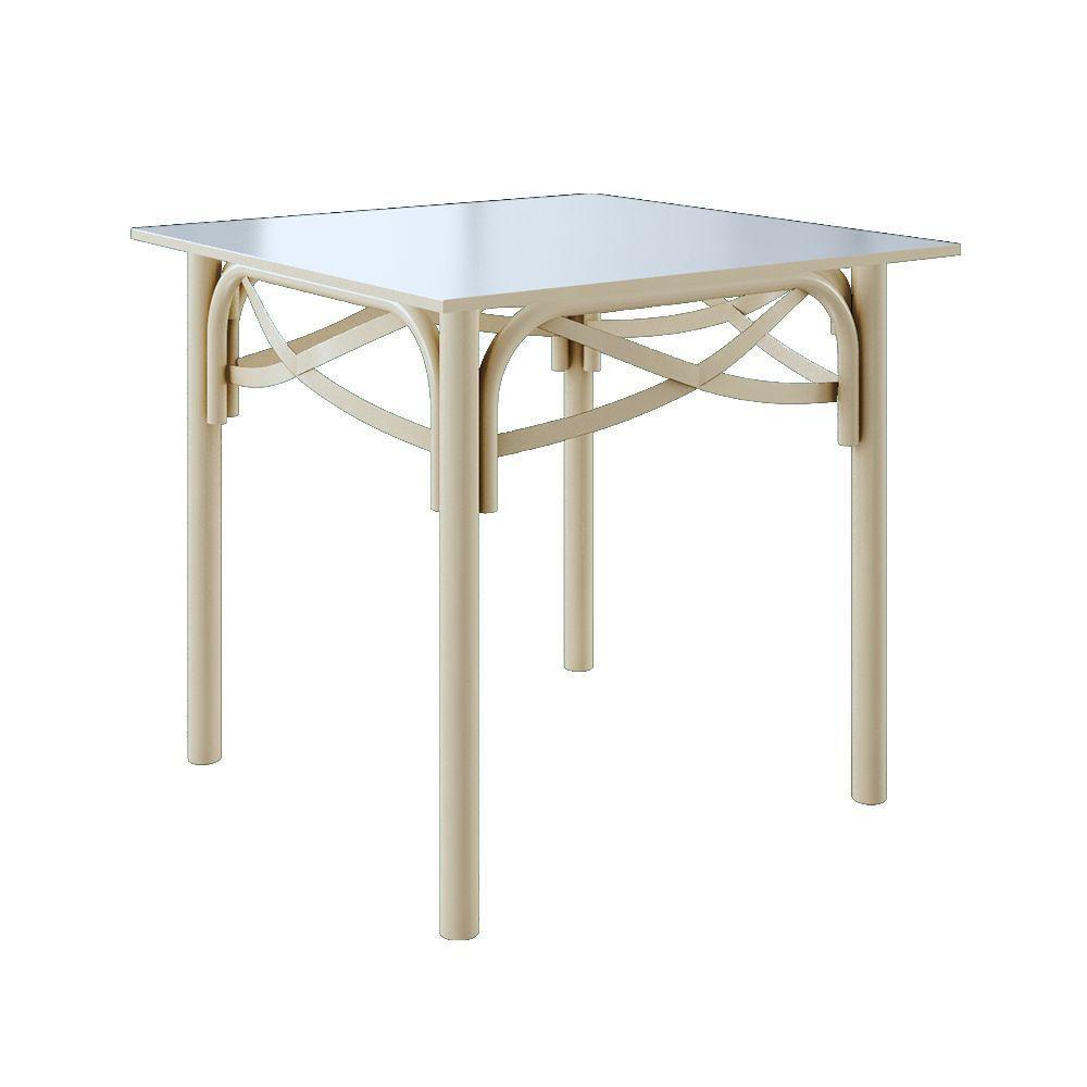 Mesa Katrina Off White Quadrada Tampo De Madeira 90cm Branco - 1