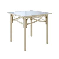 Mesa Katrina Off White Quadrada Tampo De Madeira 90cm Branco - 1