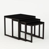 Mesa Lateral Industrial Trio Isabella Preto E Tampo Preto - 3