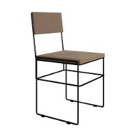 Mesa Jantar Retangular Industrial Trama 1,50x0,90m Preta Com 6 Cadeiras Estofadas Bege E Preta Vitór Preto - 5