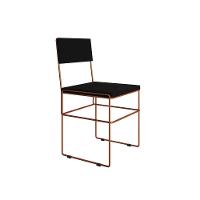 Mesa Jantar Retangular Industrial Trama 1,50x0,90m Amêndoa 6 Cadeiras Estofadas Preta E Cobre Vitóri Marrom - 5