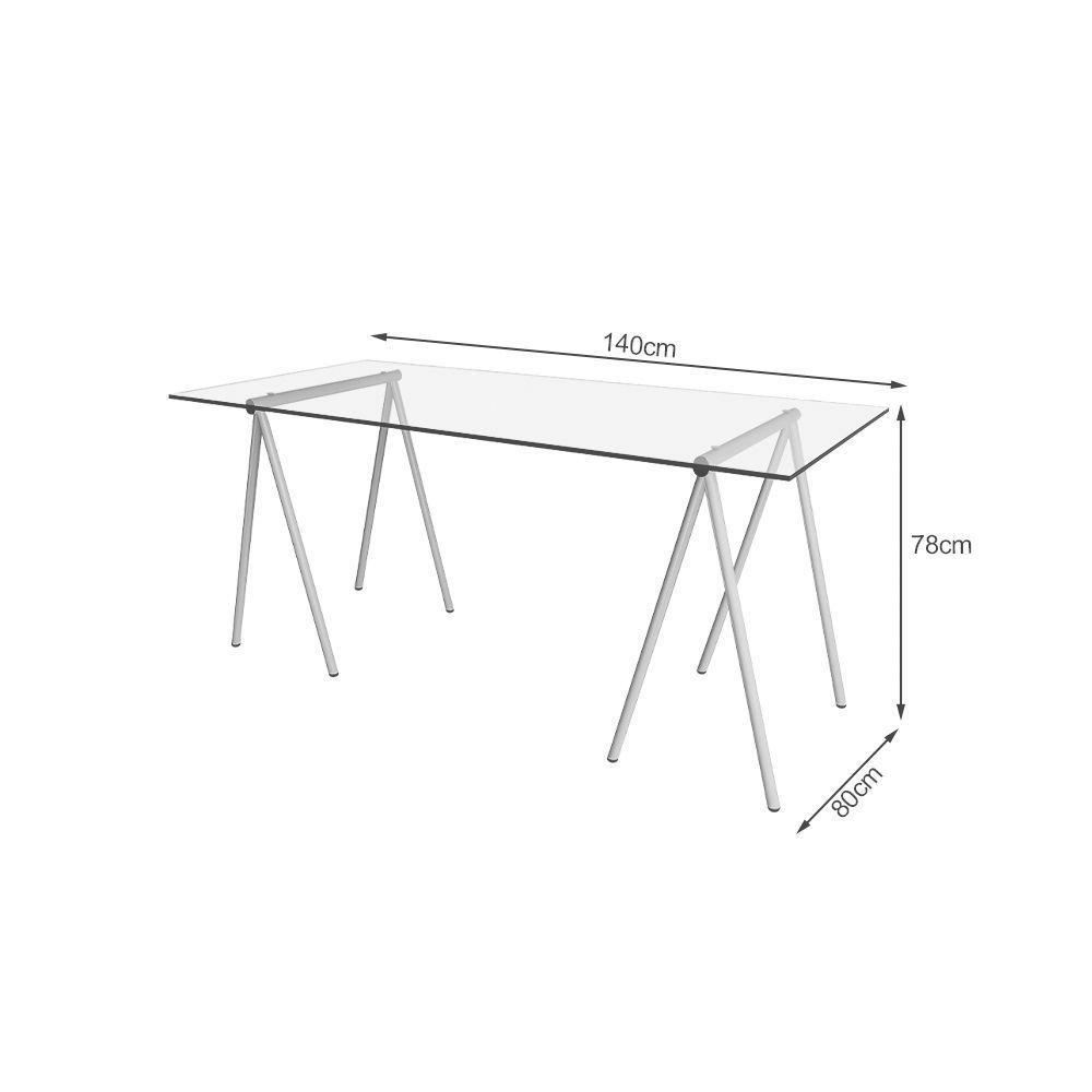 Mesa De Escritório Escrivaninha Cavalete Itaim Branco - 2