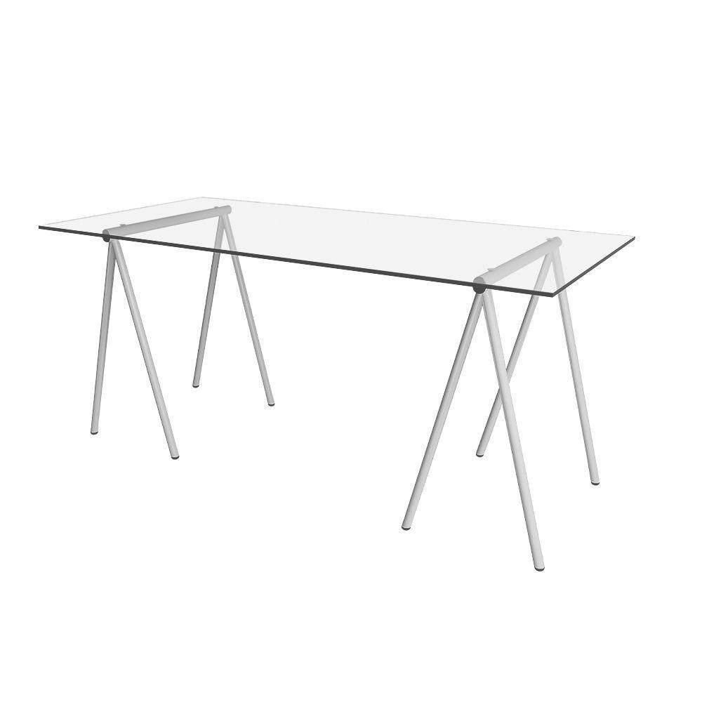 Mesa De Escritório Escrivaninha Cavalete Itaim Branco - 3