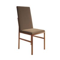 Conjunto De Jantar Mesa Mônaco Premium 90cm Branca Com 4 Cadeiras Estofadas Marrom Base Cobre Preto - 2