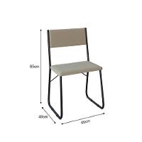 Mesa Jantar Paraty 150cm Tampo Preto Com Cadeiras 6 Cadeiras Angra Estofadas Preta E Bege Preto - 3