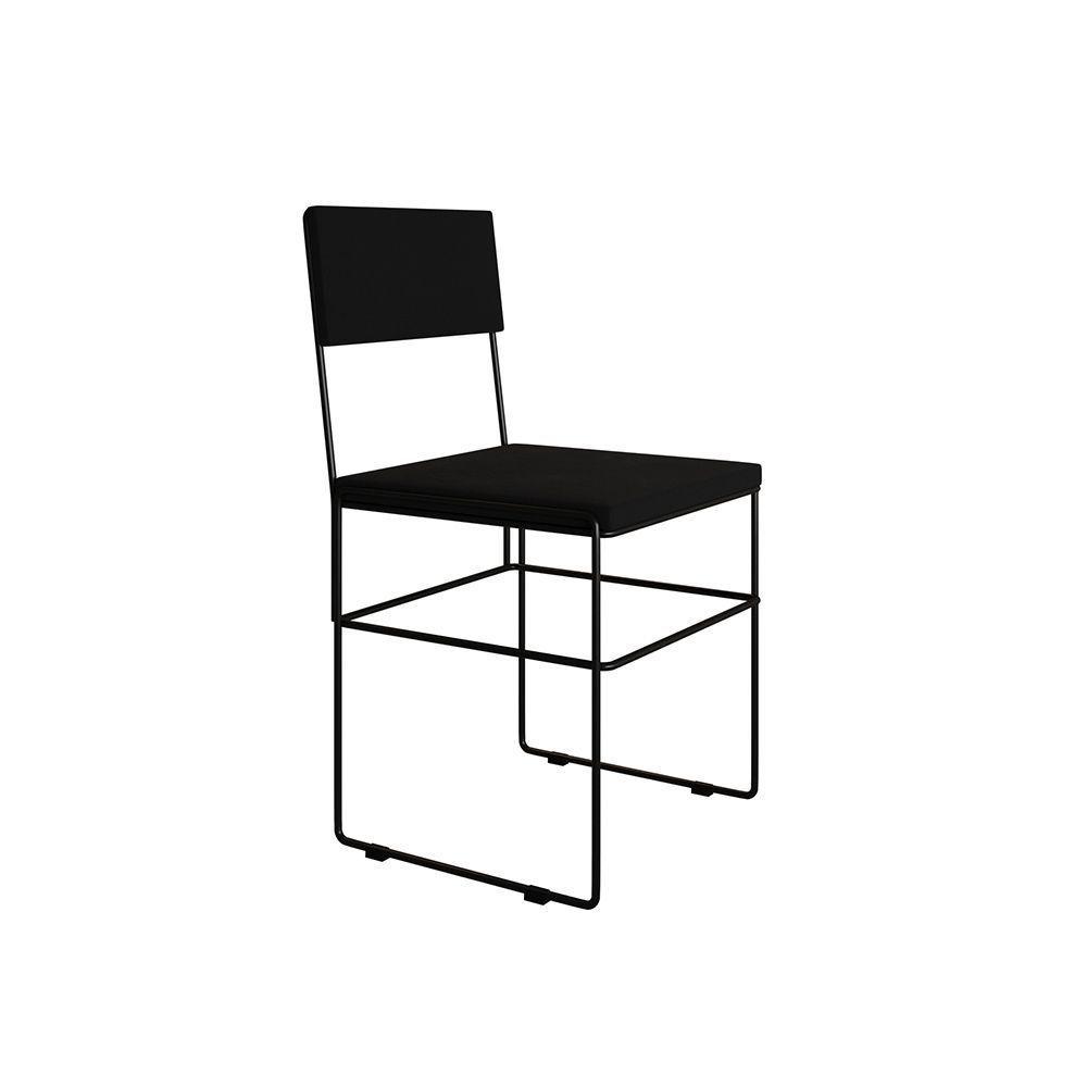 Mesa Jantar Retangular Industrial Trama 1,50x0,90m Amêndoa Com 6 Cadeiras Estofadas Vitória Preta Marrom - 5