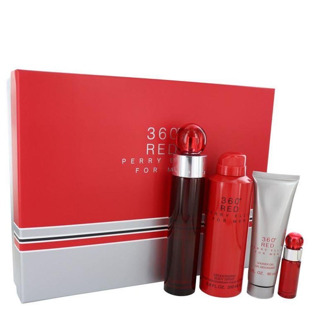 Perf.cx.pres.col.masc.perry Ellis 360 Red 100 Ml Edt+7 Ml Edt+200 Ml Des.+90 Mlsabonete Líq. - 1