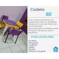 Kit 10 Cadeiras Iso Para Escola Escritório Comércio Roxa Base Preta - 6