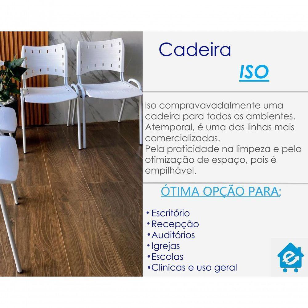 Kit 10 Cadeiras Iso Para Escola Escritório Comércio Branca Base Branca - 7