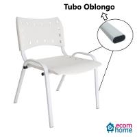 Kit 10 Cadeiras Iso Para Escola Escritório Comércio Branca Base Branca - 2