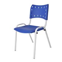 Kit 10 Cadeiras Iso Para Escola Escritório Comércio Azul Base Branca
