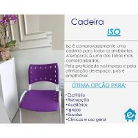 Kit 10 Cadeiras Iso Para Escola Escritório Comércio Roxa Base Branca - 6