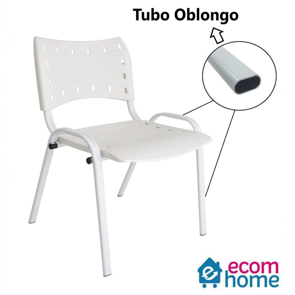Kit 7 Cadeiras Iso Para Escola Escritório Comércio Branca Base Branca - 3