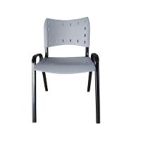 Kit 9 Cadeiras Iso Para Escola Escritório Comércio Cinza Base Preta - 5