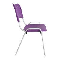Kit 7 Cadeiras Iso Para Escola Escritório Comércio Roxa Base Branca - 3