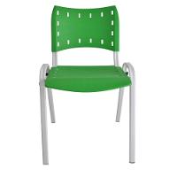 Kit 8 Cadeiras Iso Para Escola Escritório Comércio Verde Base Branca - 6