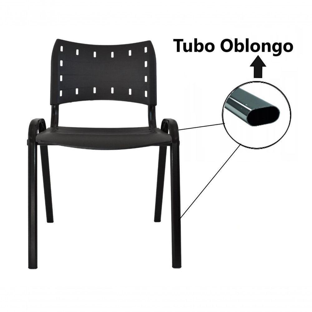 Kit 9 Cadeiras Iso Para Escola Escritório Comércio Preta Base Preta - 2