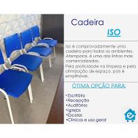 Kit 9 Cadeiras Iso Para Escola Escritório Comércio Azul Base Branca - 8
