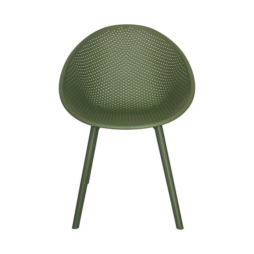 Kit 6 Cadeiras área Externa De Pp Marina Com Base Desmontável Verde G56 - Gran Belo - 3