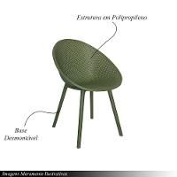 Kit 6 Cadeiras área Externa De Pp Marina Com Base Desmontável Verde G56 - Gran Belo - 6