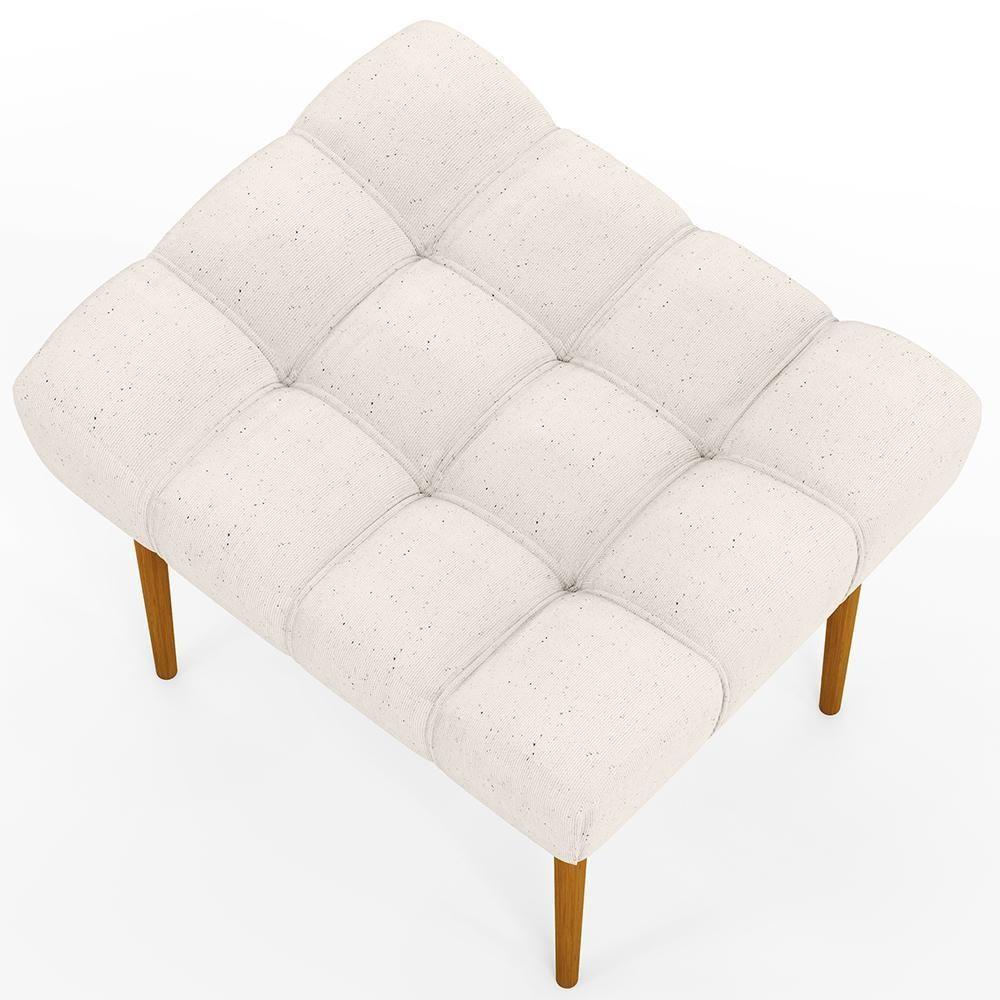 Kit 02 Puffs Para Sala De Estar Requinte L02 Linho Cru - 2