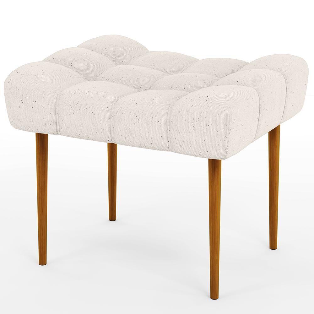 Kit 02 Puffs Para Sala De Estar Requinte L02 Linho Cru - 7