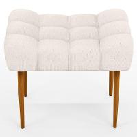 Kit 02 Puffs Para Sala De Estar Requinte L02 Linho Cru