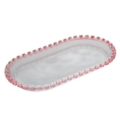 Travessa Oval De Cristal Borda Coração 25cmx13cmx2,5cm- Lyor