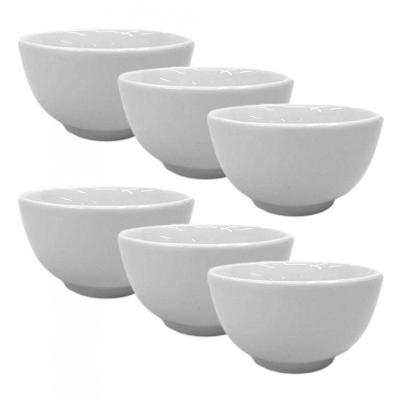 Jogo 10 Tigelas Cumbuca Bowl Porcelana Branca 500ml Kicaneca