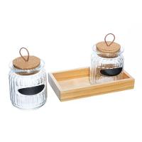 Conjunto 2 Porta Mantimentos Com Tampa E Suporte 260 Ml Lyor - 2