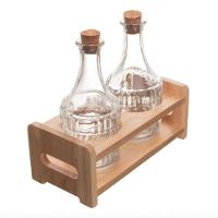 Conjunto 2 Garrafas De Azeite Suporte Em Madeira 180ml Lyor - 4