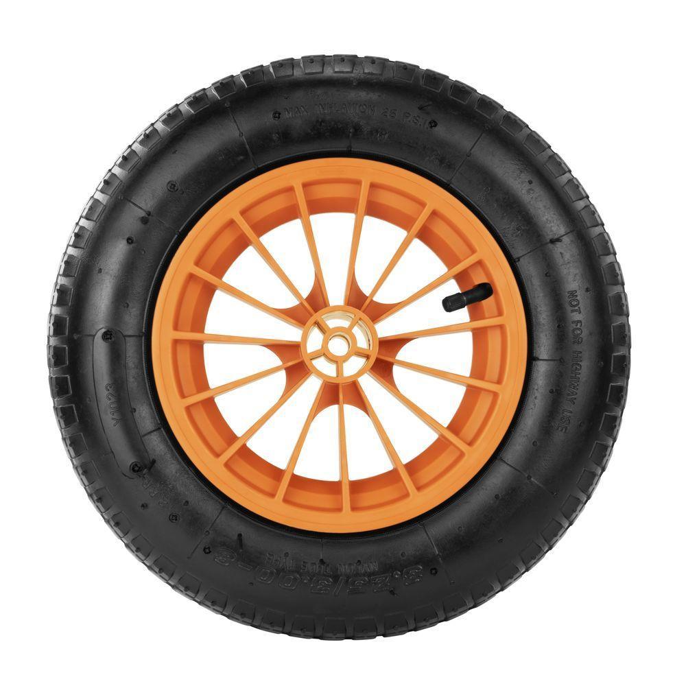 Pneu Com Câmara Tramontina 3.25-8 Polegada Com Roda Plástica 8" Para Carrinho De Mão - 4