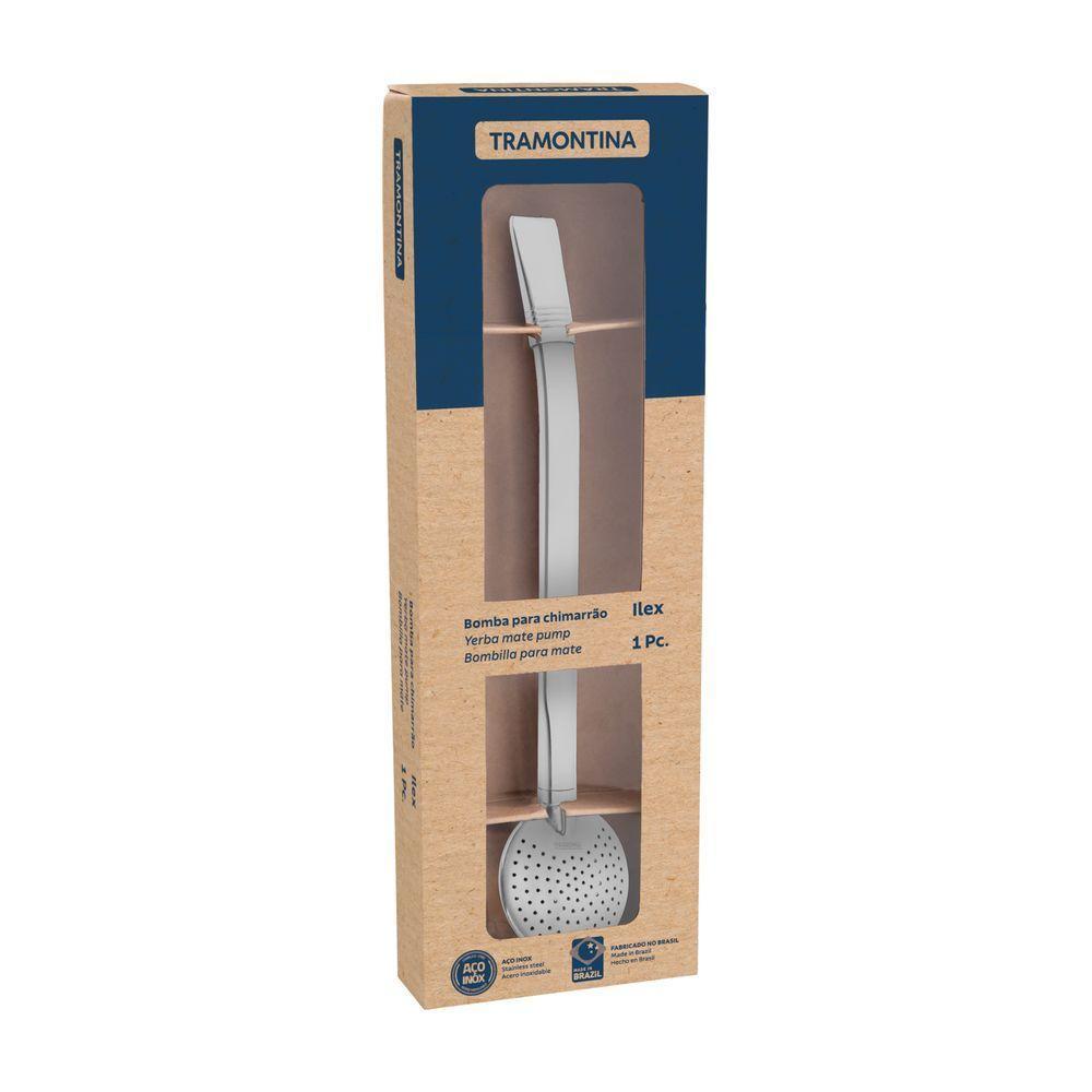 Bomba De Chimarrão Tramontina Ilex Em Aço Inox Sem Rosca 19 Cm - 6
