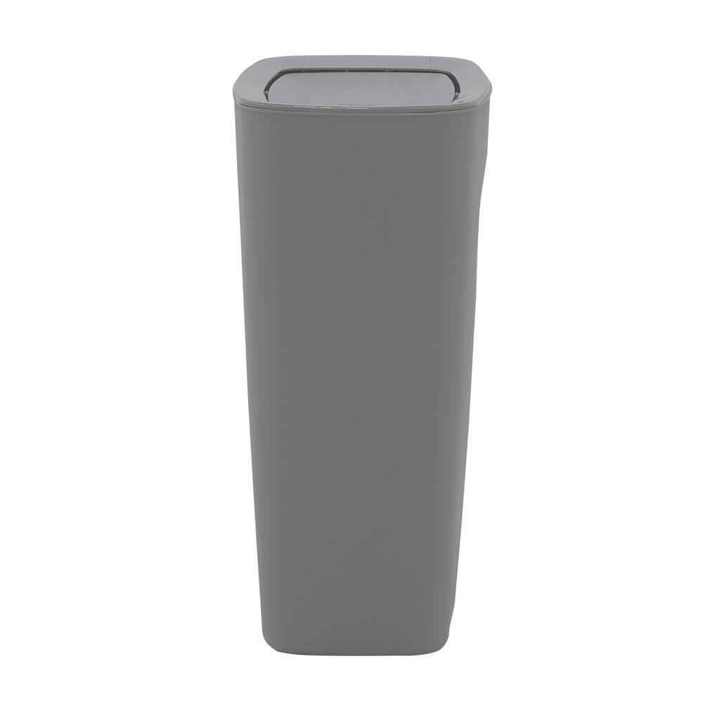 Lixeira Tramontina Compact Em Polipropileno Cinza Com Tampa Basculante 10,5 L - 4