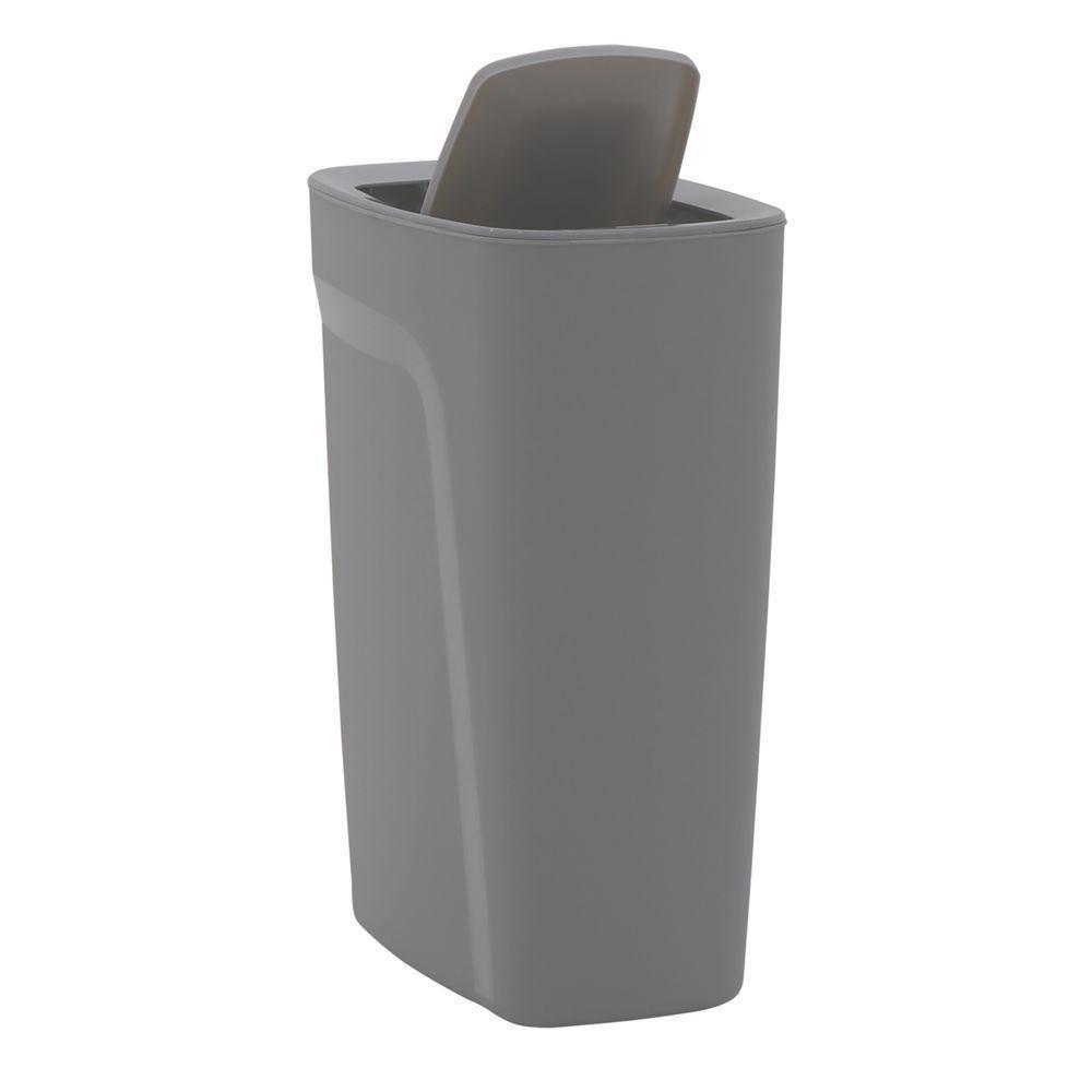 Lixeira Tramontina Compact Em Polipropileno Cinza Com Tampa Basculante 10,5 L - 6