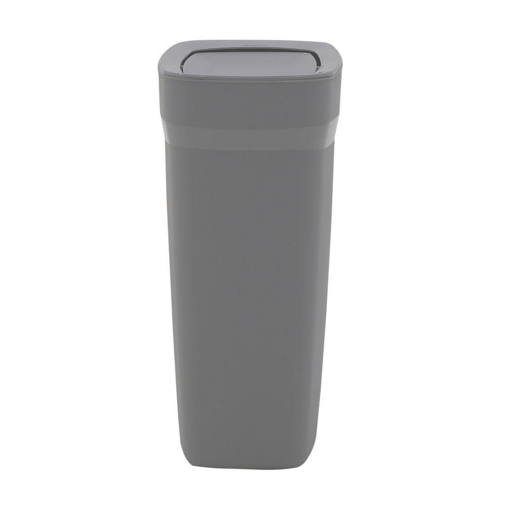 Lixeira Tramontina Compact Em Polipropileno Cinza Com Tampa Basculante 10,5 L - 8