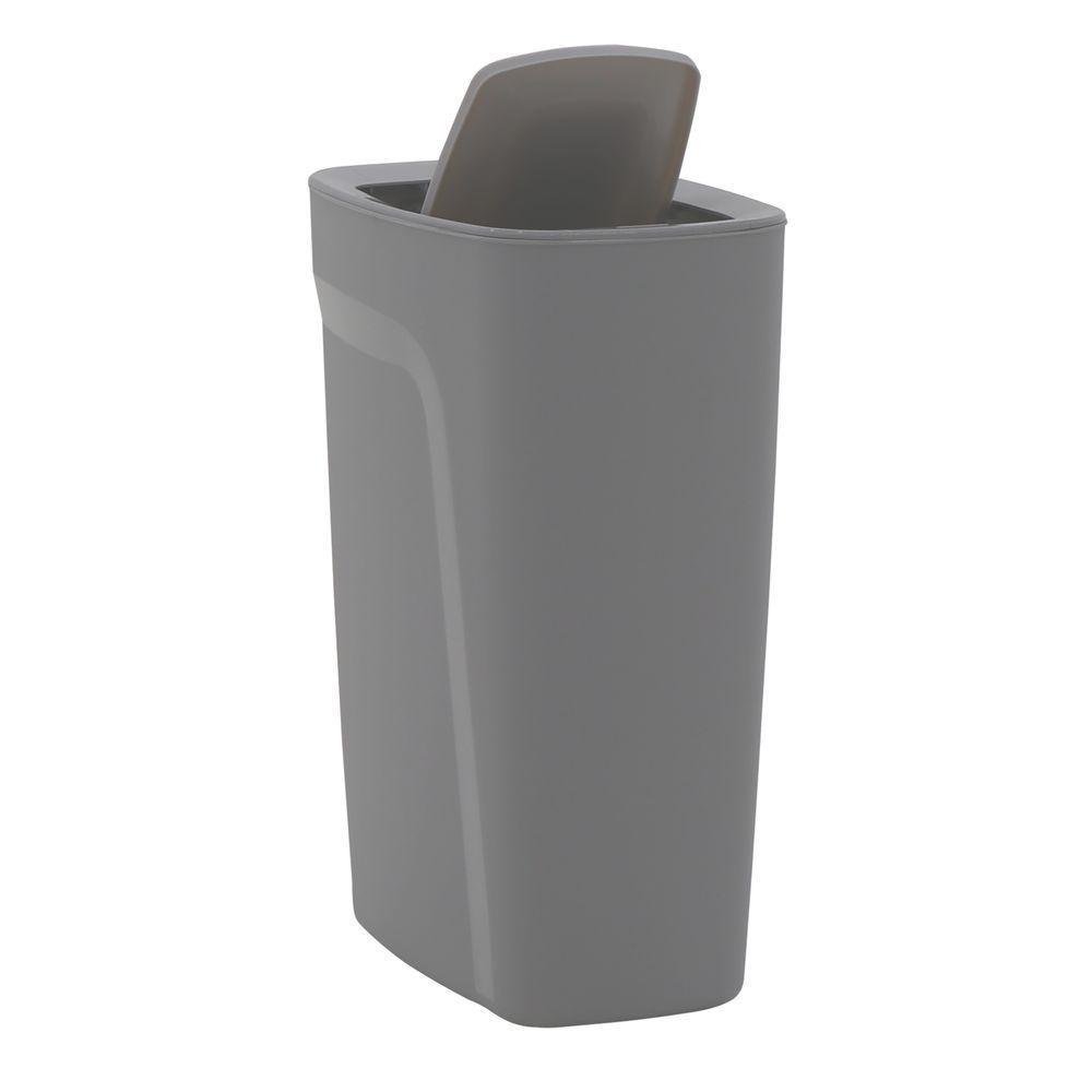 Lixeira Tramontina Compact Em Polipropileno Cinza Com Tampa Basculante 10,5 L - 10