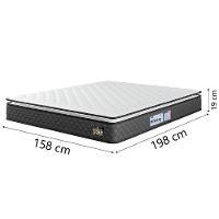 Cama Box Casal Queen Colchão Espuma D33 Pillow Top Millenium 158x198x57cm Suede Cinza/branco Hellen - 3