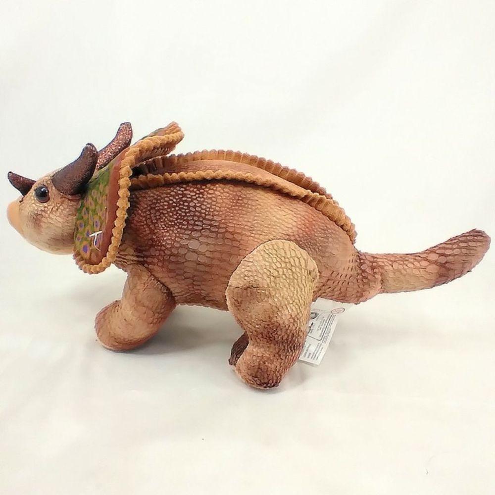 Dinossauro De Pelúcia Triceratops Marrom 36 Cm Comprimento - 3