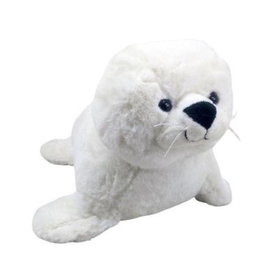 Foca Pelúcia Branca Com 30 Cm Comprimento