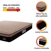 Colchão Casal Queen Espuma D33 Pillow Top Millenium 158x198x19cm Marrom Hellen - Suporta Até 120 Kg Marrom - 2