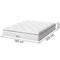 Cama Box Baú Casal King Colchão Molas Ensacadas Granville Com Pillow 193x203x69cm Branco - 3
