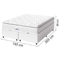 Cama Box Baú Casal King Colchão Molas Ensacadas Granville Com Pillow 193x203x69cm Branco