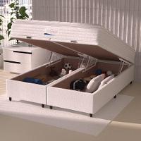 Cama Box Baú Casal King Colchão Molas Ensacadas Granville Com Pillow 193x203x69cm Branco - 5