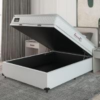 Cama Box Baú Casal Colchão Espuma D33 Pillow Top New Millenium 138x188x60cm Branco Hellen - 5