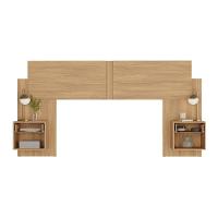 Cabeceira Casal/queen Com 2 Mesas De Cabeceira 232cm Multimóveis Mp4317 Madeirado Madeirado